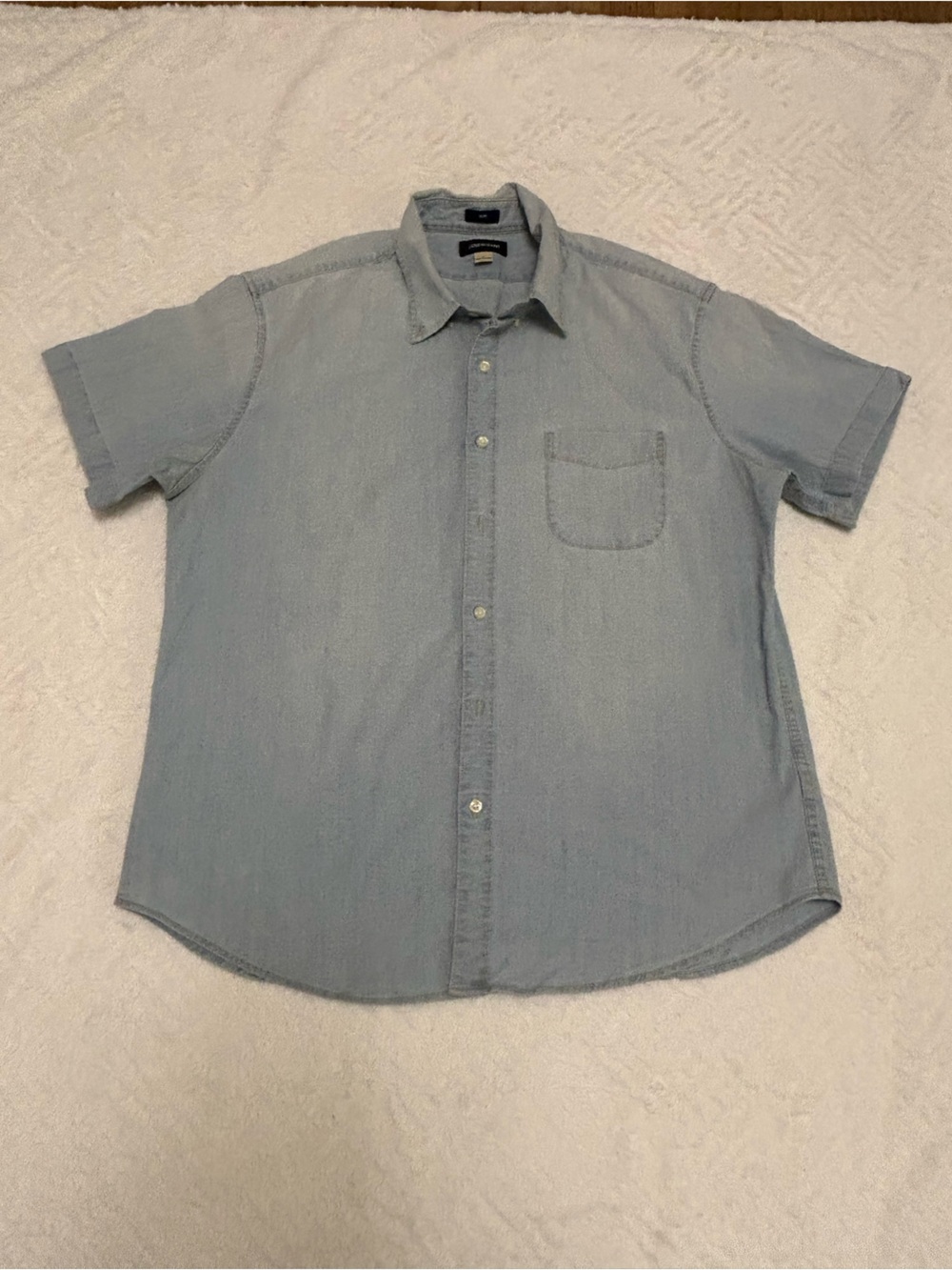 J. Crew Light Blue Short-Sleeve Button-Down Pocket Shirt